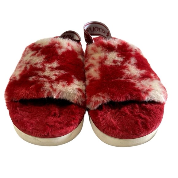 Koolaburra by UGG  Fuzz'n Faux Fur Slide Slipper  Red Tie Dye Womens Sz 7 - Picture 6 of 15